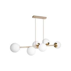 Bali-12 E27 függesztett csillár 6-izzós 90cm bézs-arany