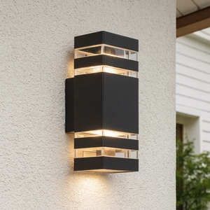 Homlokzati lámpatest gu10 foglalat, fekete duo