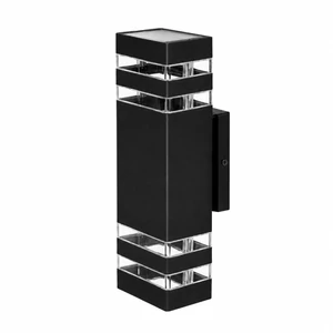 Homlokzati lámpatest gu10 foglalat, fekete duo