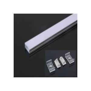 LED szalaghoz alu sín szett oldalfali sín 20mm-es szalaghoz 2fm+ opál takaró+4db rögzítő+2db végzáró