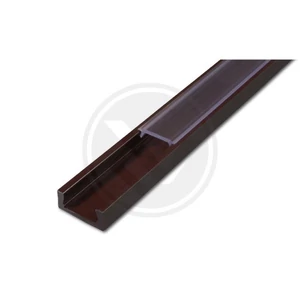 Pvc profil led szalaghoz 16x7 barna 2m átlátszó fedél