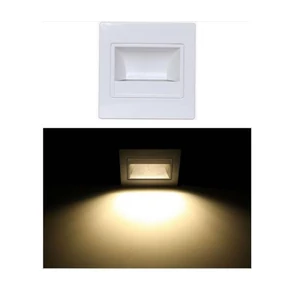 LED LÉPCSŐ VILÁGÍTÁS FEHÉR KERET 230V 1,5W TERMÉSZETES FEHÉR BESZERELŐ DOBOZZAL