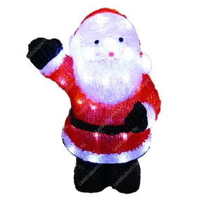 Karácsonyi télapó figura IP44, kültérre is! 36x23x40 cm, 48 db hideg fehér leddel, fekete lábbal