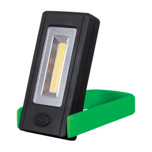 ELEMES LED KÉZI LÁMPA MÁGNESSEL ÉS RÖGZÍTŐ CLIPPEL ZÖLD 3W COB