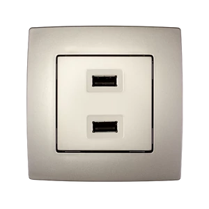 CITY USB DOUBLE SOCKET CHAMPAGNE METALLIC