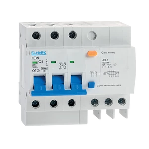 KOMBINÁLT ELEKTRONIKUS ÁRAMVÉDŐ KAPCSOLÓ JEL6 C40 3P 40A/300MA