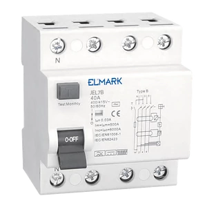 ELECTROMAG. RCCB JEL1B 10kA 4P TYPE B 63A/30mA