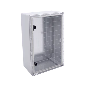 PLASTIC BOARD ABS 350x250x150 TRANSPARENT DOOR