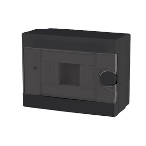 PLASTIC BOX FOR SURFACE MNT. 6 WAY (2-6), BLACK
