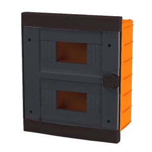 PLASTIC BOX FOR FLUSH MNT. 16 WAY (2X8), BLACK