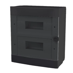 PLASTIC BOX FOR SURFACE MNT. 24 WAY (2X12), BLACK