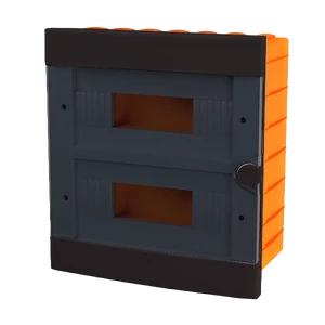 PLASTIC BOX FOR FLUSH MNT. 24 WAY (2X12), BLACK