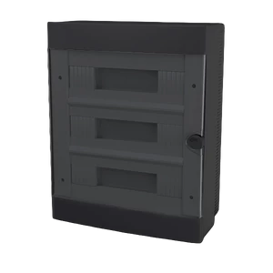 PLASTIC BOX FOR SURFACE MNT. 24 WAY (3X12), BLACK