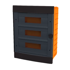 PLASTIC BOX FOR FLUSH MNT. 24 WAY (3X12), BLACK