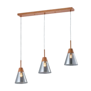 BRADLEY PENDANT 3xE27 WOOD/GREY