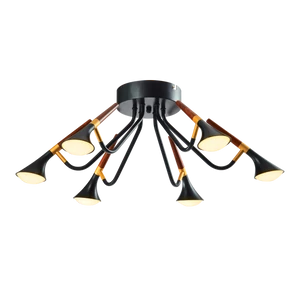 DUNCAN LED CHANDELIER 30W 3000K MATTE BLACK/WOOD
