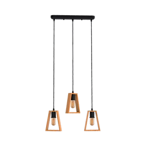 RONNY PENDANT 3xE27 BLACK/WOOD