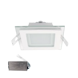 LED PANEL ÜVEG SZÖGLETES 6W 4000K+INVERTERREL