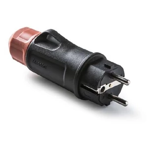 Földelt műanyag dugvilla fekete, 16A-250V, IP54