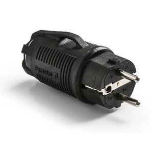 Földelt gumi dugvilla fekete, 16A-250V, IP54