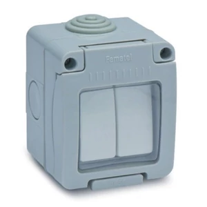 Vízmentes csillárkapcsoló, 10A-250V, szürke, IP55