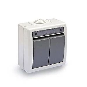 Vízmentes csillárkapcsoló, 10A-250V, szürke, IP55