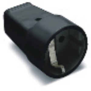 Földelt lengődugalj /műanyag/ 16A-250V, fekete