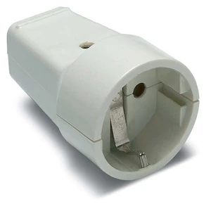Földelt lengődugalj /műanyag/ 16A-250V, fehér