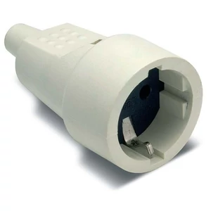 Földelt PVC lengődugalj, krém, 16A-250V