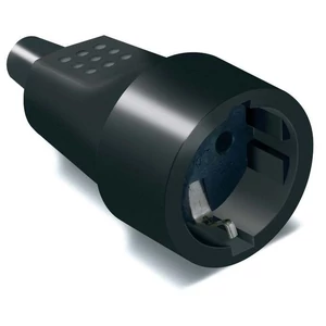 Földelt gumi lengődugalj, fekete, 16A-250V