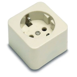 Földelt falon kivüli dugalj  /négyzet/ fehér, 16A-250V