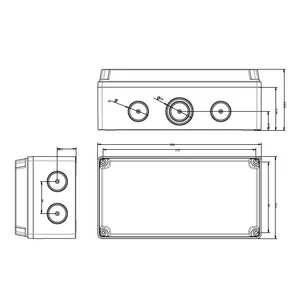 Kötődoboz erősített falú 230x115x90mm csavaros tető IP67