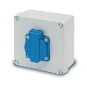 Szerelt doboz 100x100x55mm, 1db házt. alj, 16A, IP44