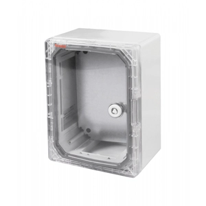 Műanyag szekrény szerelőlappal  átlátszó ajtóval 21x28x13cm IP65