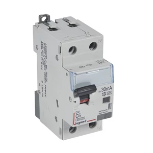 DX3 1P+N kombinált áram-védőkapcsoló C6 6000A / 10kA 30mA A típus