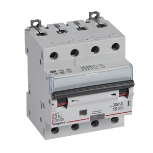 DX3 4P kombinált áram-védőkapcsoló  B16 6000A / 10kA 30mA A típus