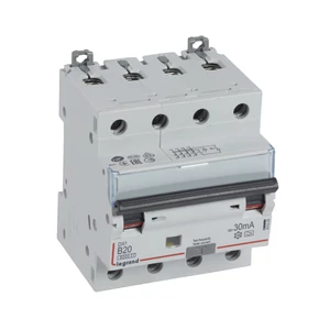 DX3 4P kombinált áram-védőkapcsoló  B20 6000A / 10kA 30mA A típus