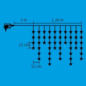 LED-es csillag fényfüggöny, hidegfehér