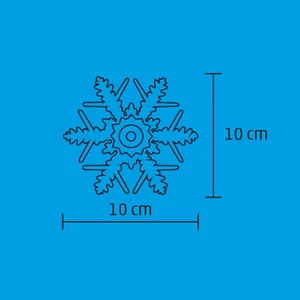 LED-es ablakdísz, hókristály, beltéri kivitel, öntapadós, hidegfehér LED, mérete: Ø 10 x 3,5 cm