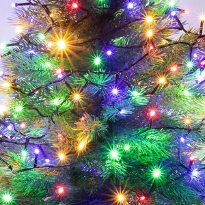 LED-es beltéri fényfüzér, színes, 100 LED