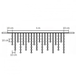 Sorolható fényfüggöny, 200LED, fehér, kültéri