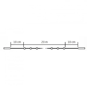 LED-es sorolható izzósor, 200 db hidegfehér LED, 10 cm LED-távolság, teljes hossz 20 m