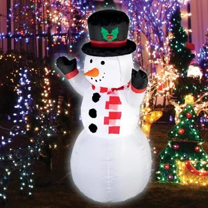 Felfújható hóember, 120 cm, LED világítással