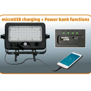 Szolár paneles LED reflektor, mozgásérzékelős 10 W 1100 LM