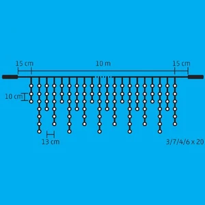 LED-es sziporkázó jégcsap fényfüggöny,  10m / 400 LED, sorolható, melegfehér