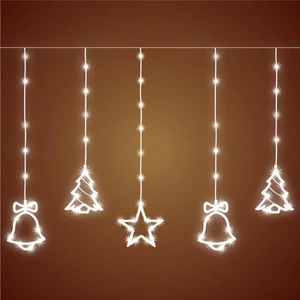 Micro LED-es, figurás fényfüggöny, 10 figura, hidegfehér LED