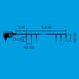 Jégcsap fényfüzér, 240 hidegfehér LED, IP44 hálózati adapter