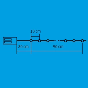LED-es csillag mini fényfüzér, 10 melegfehér LED