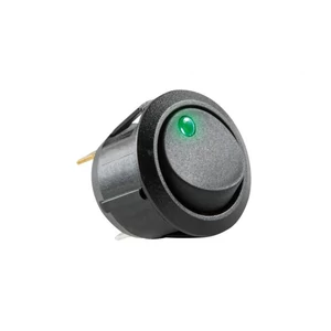 Kapcsoló 12V 1ák zöld LED