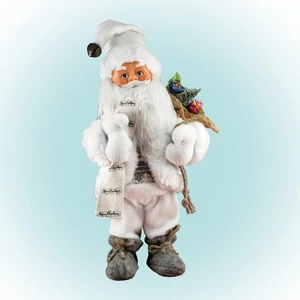 Táncoló, zenélő Mikulás, fehér nadrág, 30 cm